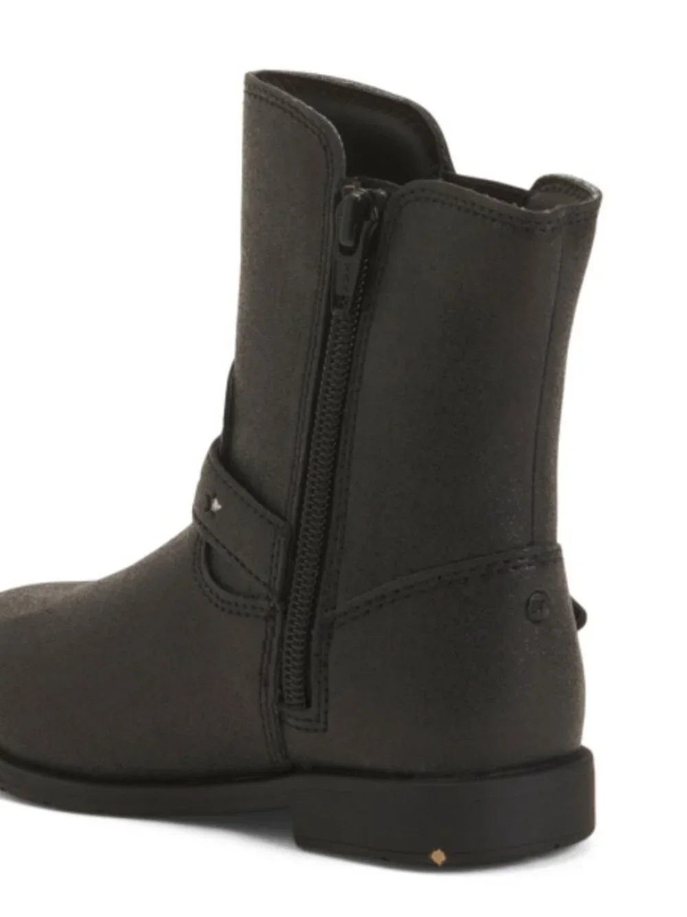 NWT Stride Rite Toddler Girls Lizz Mid Calf Boots Black Shimmer Easy On